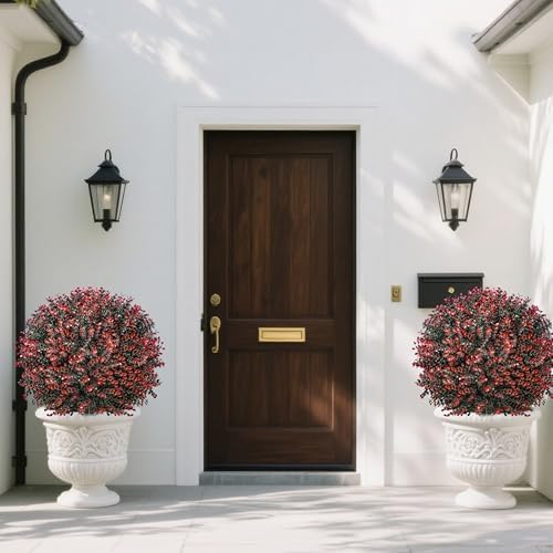 Ronyila Artificial Boxwood Topiary Ball Tree Set of 2