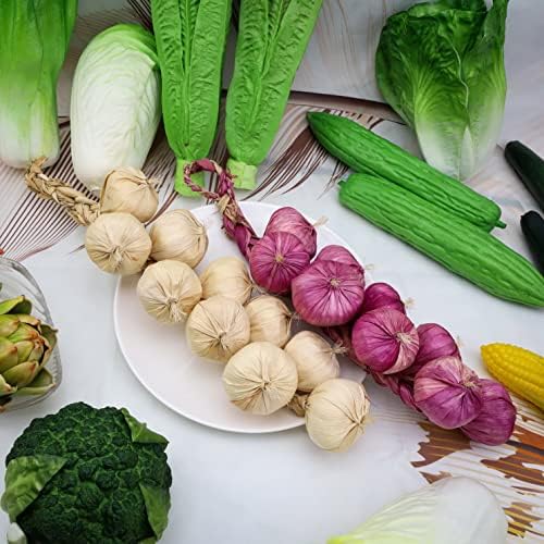 Woration Artificial Garlic and Onion Decor Set