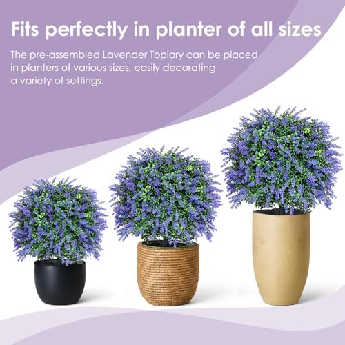 216 Inch Artificial Lavender Topiary Trees Set of 2