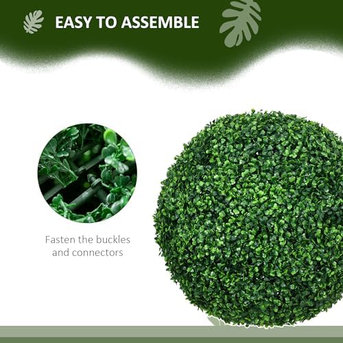 HOMCOM Artificial Boxwood Topiary Ball Set of 2