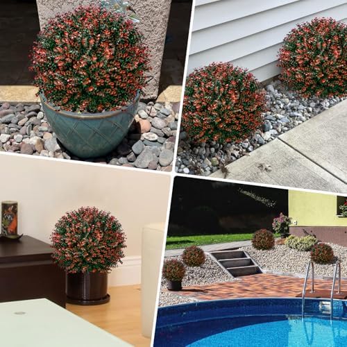 YUGYUM Set of 2 Artificial Boxwood Topiary Trees