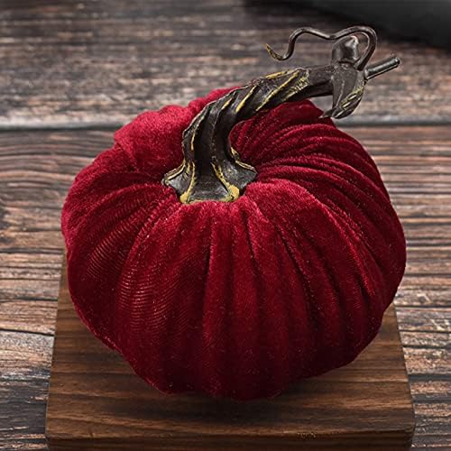 Thanksgiving Decorations Artificial Velvet Pumpkins