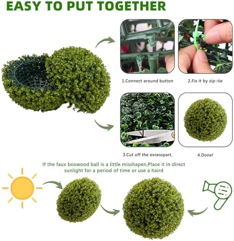 Garvee Artificial Topiary Balls 21 Inch 2 Pcs