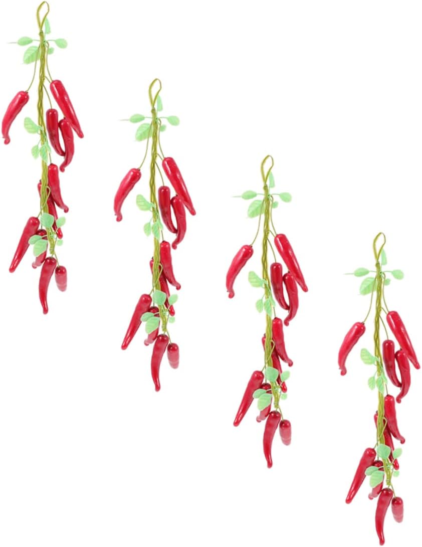 8pcs Realistic Hanging Chili Pepper Decor Strings