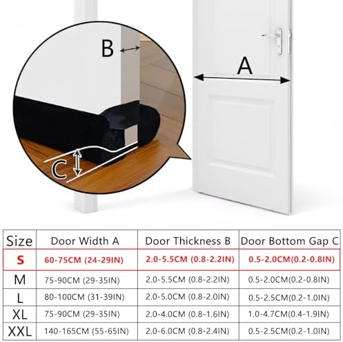 BKSAI Door Draft Stopper No Adhesive Noise Blocker