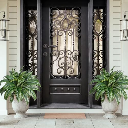 2 Pack Artificial Ferns with Spike for Outdoor Use