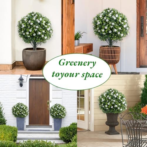 GarveeHome 236 Inch Artificial Topiary Set of 2 with Metal Spikes
