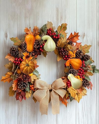 18PCS Artificial Fall Pumpkins Decor Set