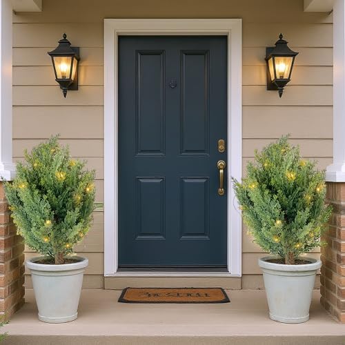 GarveeHome Artificial Cypress Shrub Trees 2 Pack