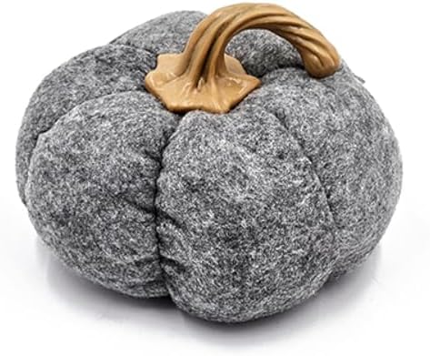 Set of 3 Gray Fabric Pumpkins Fall Decor