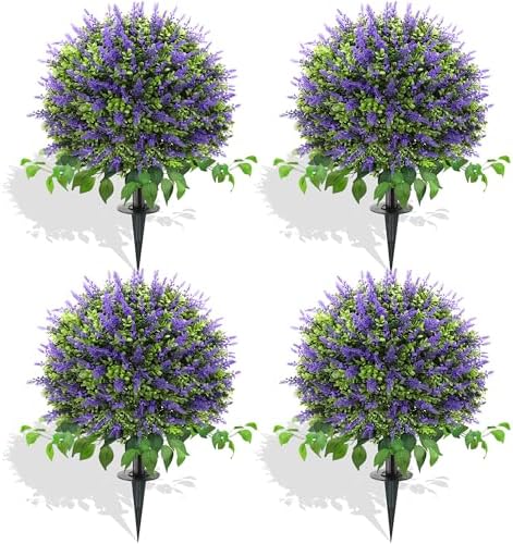 TONAHUTU 28 Artificial Boxwood Lavender Topiary Ball