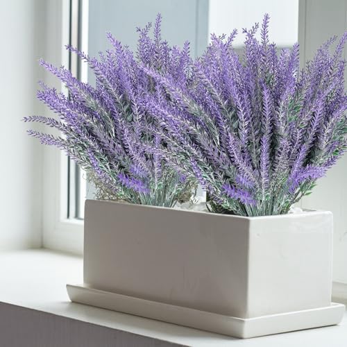 TURNMEON 20 Bundle Artificial Lavender Flowers UV Resistant