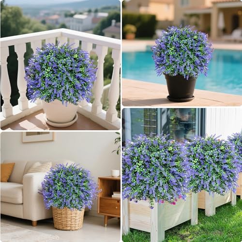 216 Inch Artificial Lavender Topiary Trees Set of 2