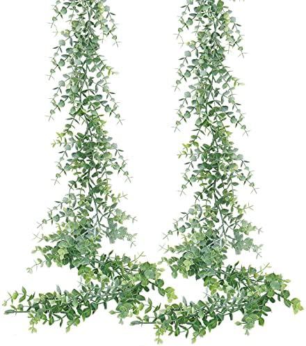 Dolicer 2 Pack Artificial Eucalyptus Garland Grey Green