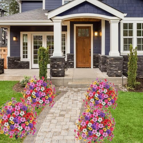 2 Pack Artificial Topiary Trees with Ground Spike UV Resistant