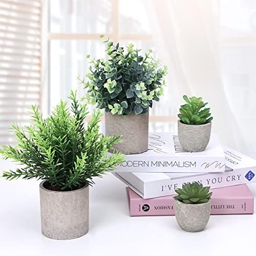 CEWOR 4 Pack Artificial Hanging Plants for Home Decor
