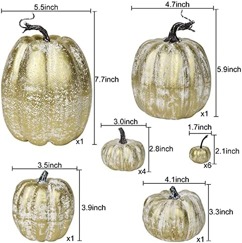 DearHouse 14PCS Artificial Pumpkins Fall Decor Set