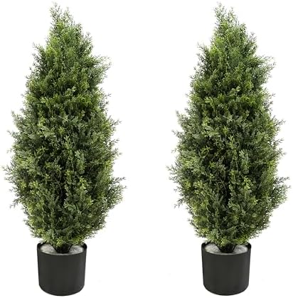 VARD HOME Artificial Topiary Cedar Trees 3ft 2pk
