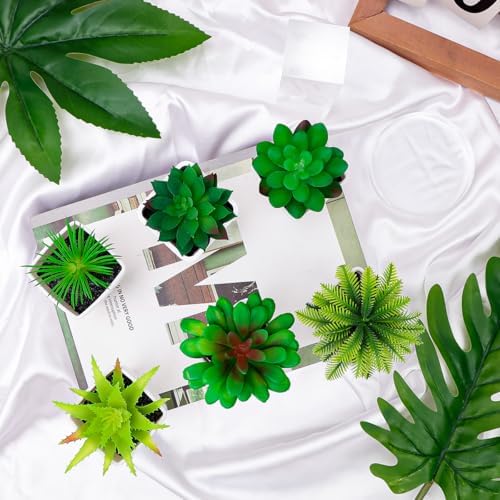 6pcs Artificial Succulent Plants Indoor Decor in Pots