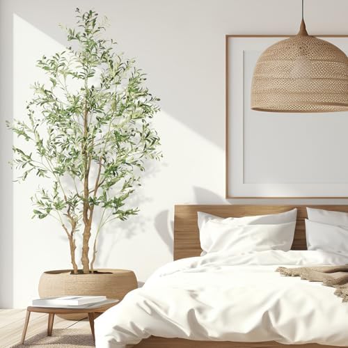 OXLLXO 82ft Artificial Olive Tree with Plastic Pot