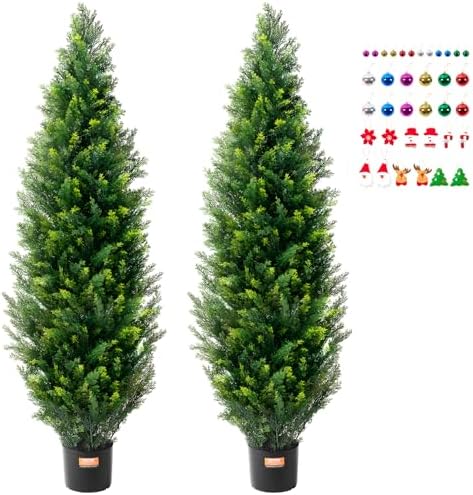 VEVOR Artificial Cedar Topiary Tree 60 inch 2 Pack