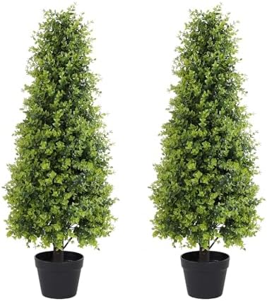 Binnny Flower 3ft Artificial Boxwood Topiary Set of 2