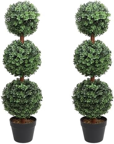 Artificial Topiary Ball Tree 35 Inch Set of 2