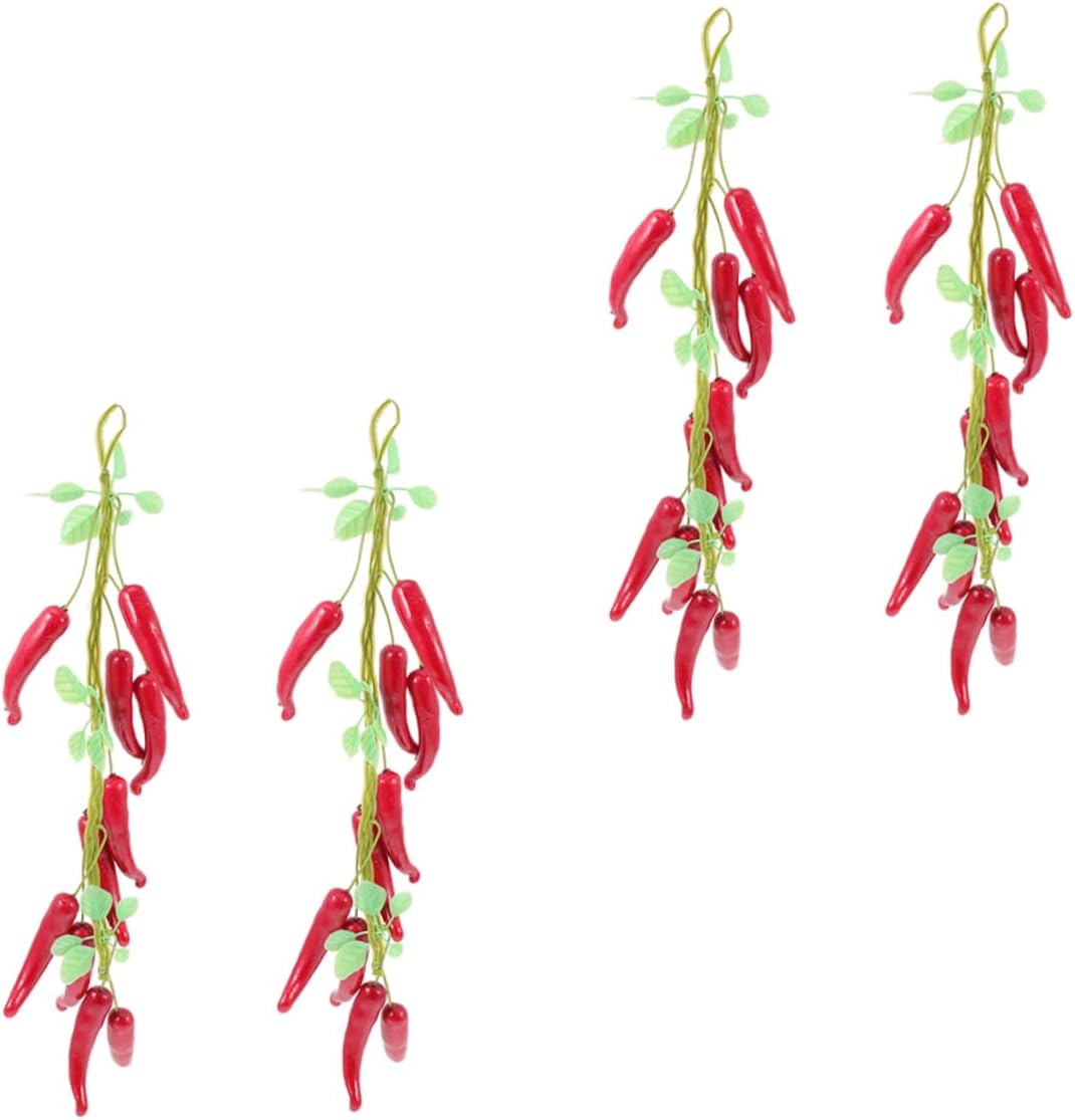 8pcs Realistic Hanging Chili Pepper Decor Strings