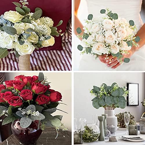 64 pcs Artificial Greenery Stems with 384 Leaves for Floral Arrangements