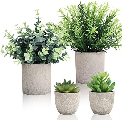CEWOR 4 Pack Artificial Hanging Plants for Home Decor
