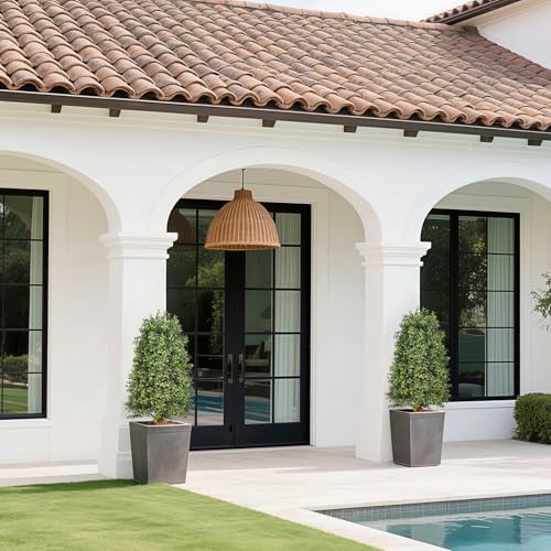 30 Inch Artificial Boxwood Topiary 2 Pack Outdoor Decor