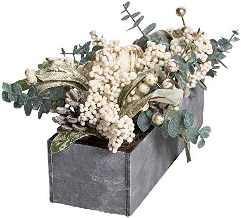 Northlight 1025 Inch Neutral Pumpkin and Leaves Fall Floral Arrangement