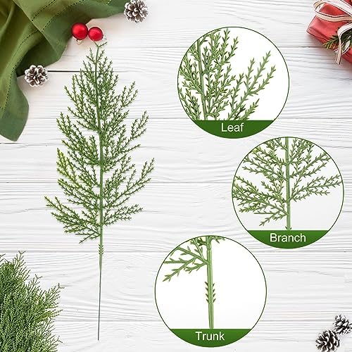 Hananona 40 Pcs Artificial Pine Sprigs Faux Greenery Decor