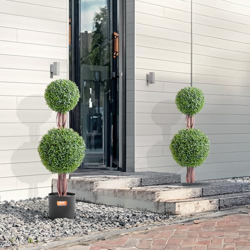 VEVOR Artificial Topiary Tree Set 36 Inch Tall 2 Pieces
