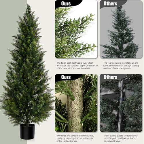 Outdoor Artificial Cedar Topiary Tree 5ft