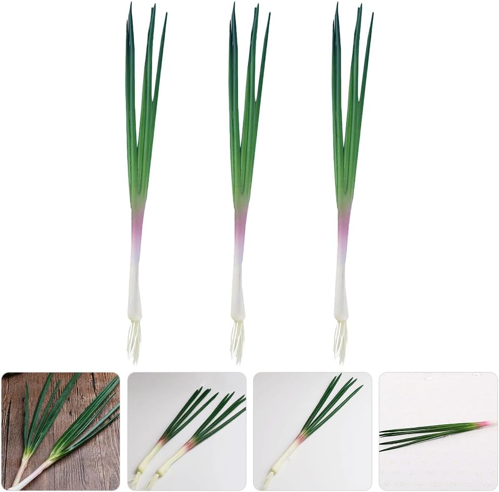 LOGOFUN 3pcs Artificial Green Scallions Photo Prop