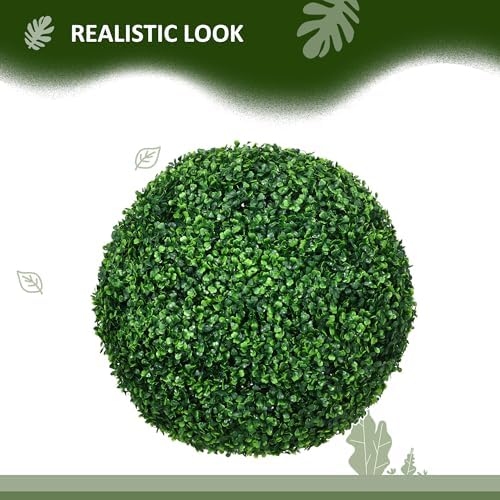 HOMCOM Artificial Boxwood Topiary Ball Set of 2