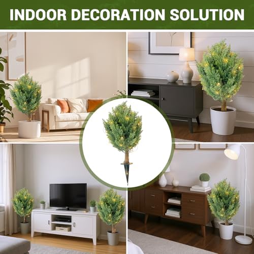 GarveeHome Artificial Cypress Shrub Trees 2 Pack