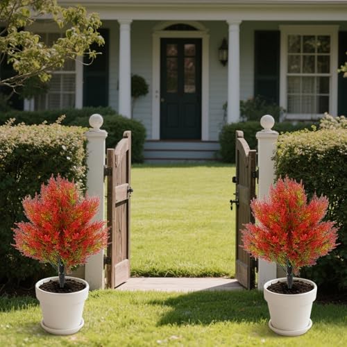 Artificial Topiary Ball Trees 2 Pack 28 Inches UV Resistant