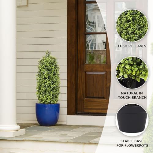 3ft Artificial Boxwood Topiary Trees Set of 2