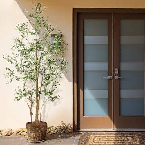 OXLLXO 82ft Artificial Olive Tree with Plastic Pot