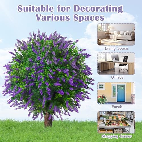 Sunnyglade 255 Inch Artificial Lavender Topiary Set of 2