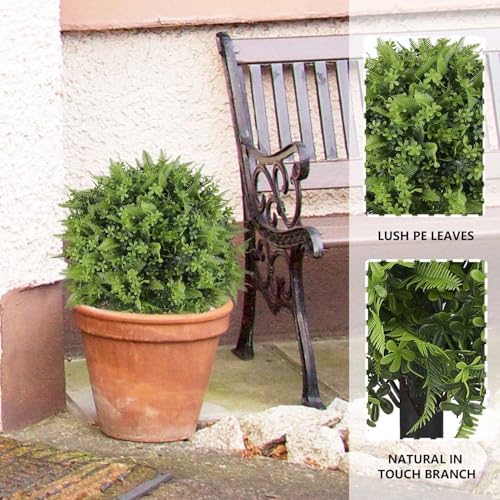 22 Inch Artificial Boxwood Topiary Trees Set of 2