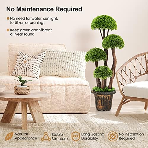 Goplus Artificial Cypress Topiary Ball Tree 2 Pack 3 Ft