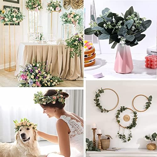 64 pcs Artificial Greenery Stems with 384 Leaves for Floral Arrangements