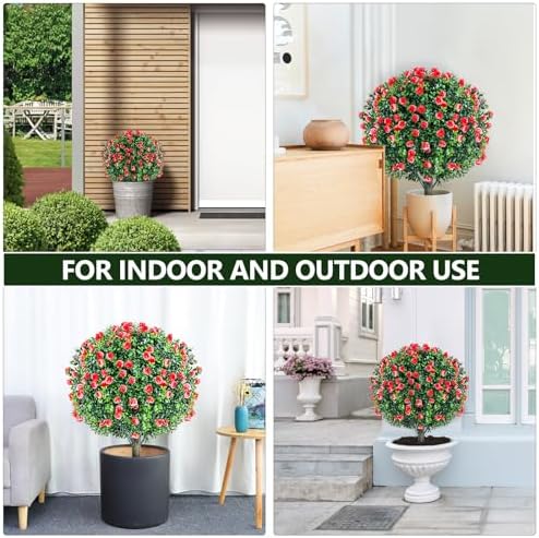 2 Set Artificial Rose Bushes for Outdoor Decor