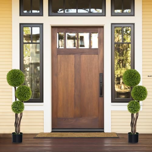 Goplus 4ft Artificial Boxwood Topiary Ball Tree