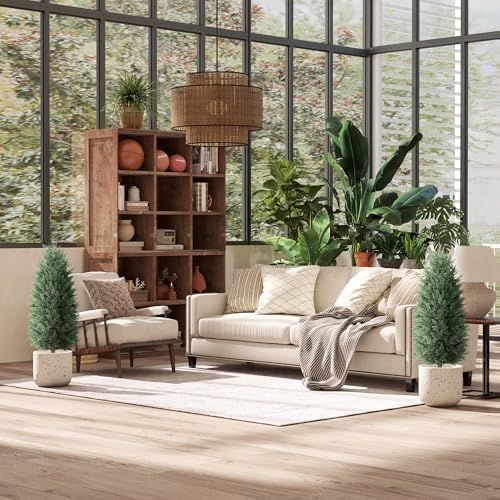 HOMCOM 433 Inch Set of 2 Artificial Cedar Trees