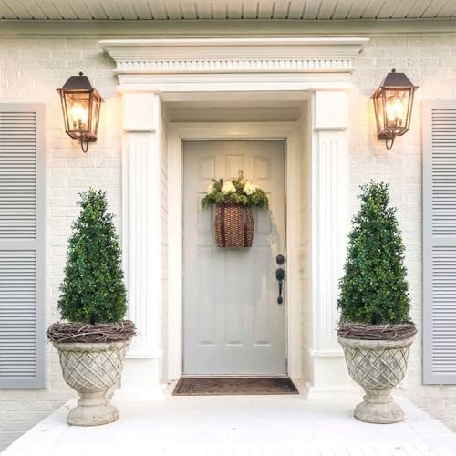 Howngyesimu 3FT Artificial Boxwood Topiary Balls 2 Pack UV Resistant