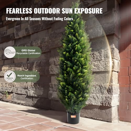 VEVOR Artificial Cedar Topiary Tree 60 inch 2 Pack